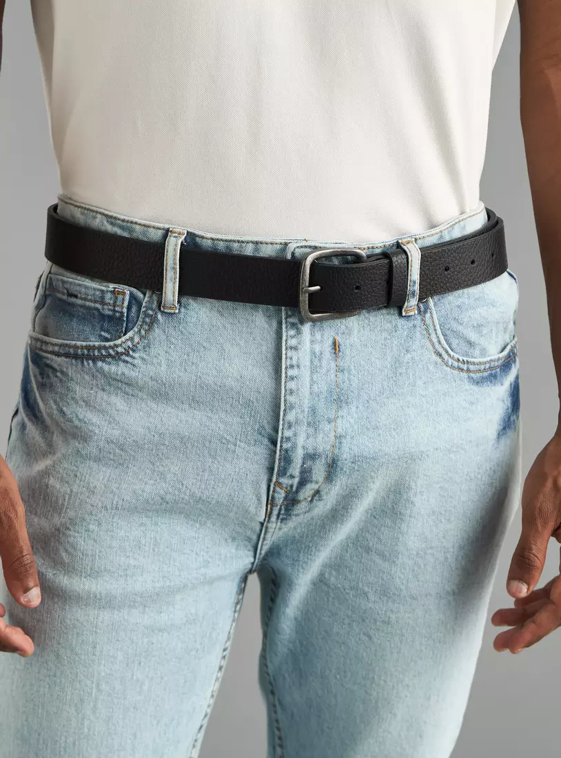 Textured Belt with Pin Buckle Closure-2