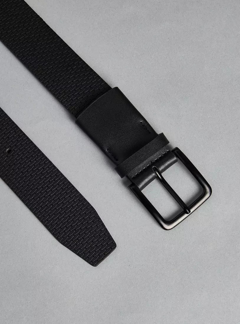 Textured Belt with Pin Buckle Closure-3