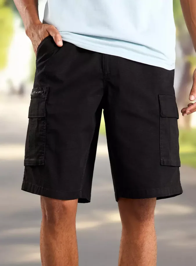 Textured Cargo Shorts-1