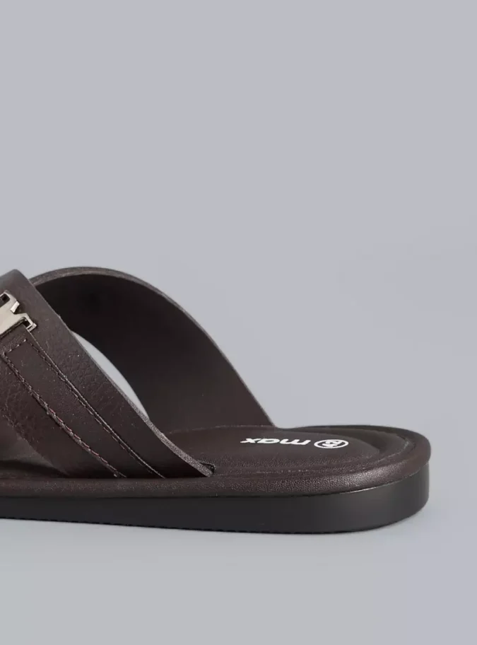 Textured Cross Strap Sandals-4