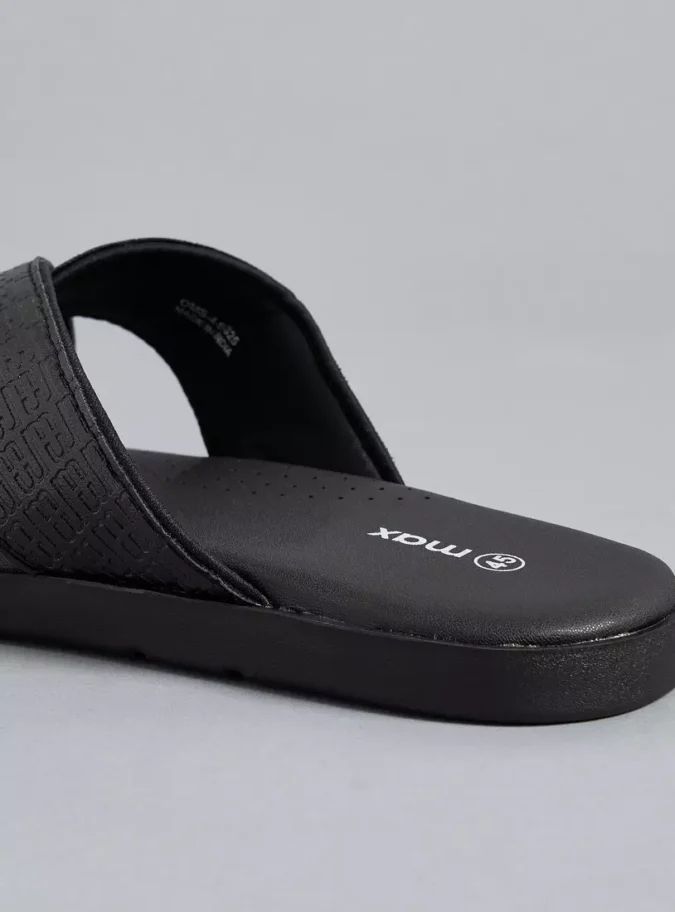 Textured Cross Strap Slip-On Sandals-4