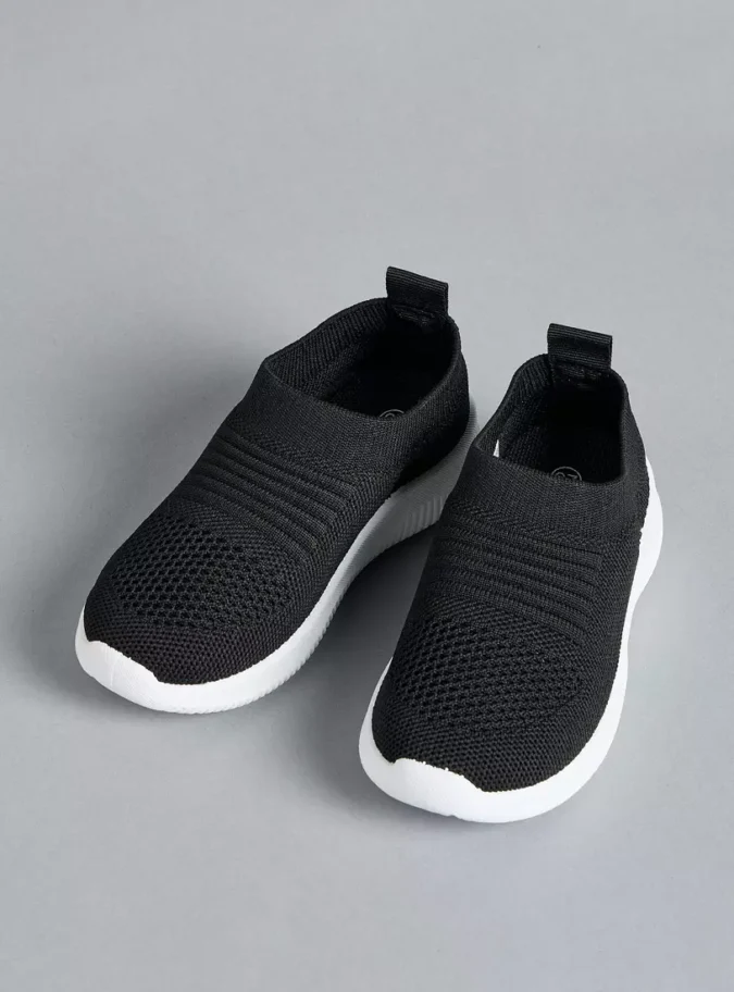 Textured Flyknit Slip-On Sneakers-