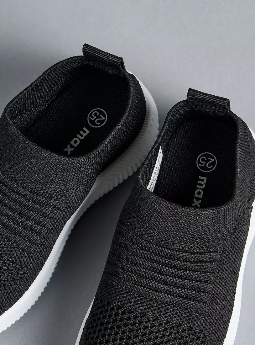 Textured Flyknit Slip-On Sneakers-2