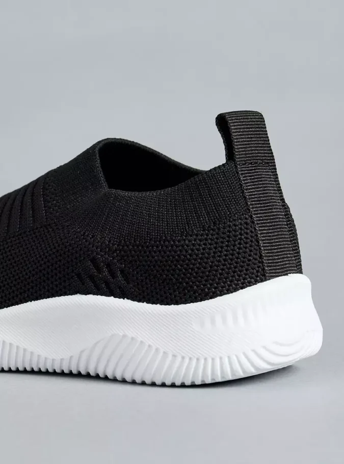 Textured Flyknit Slip-On Sneakers-3