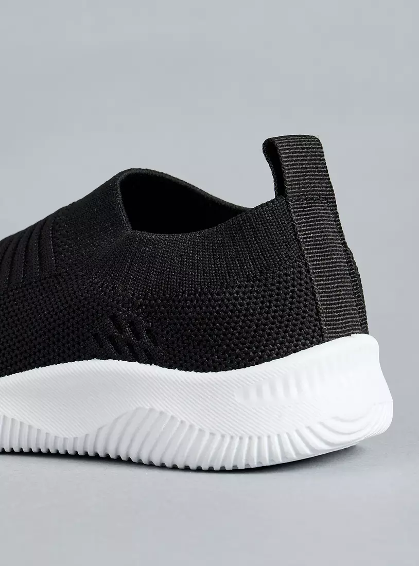 Textured Flyknit Slip-On Sneakers-3