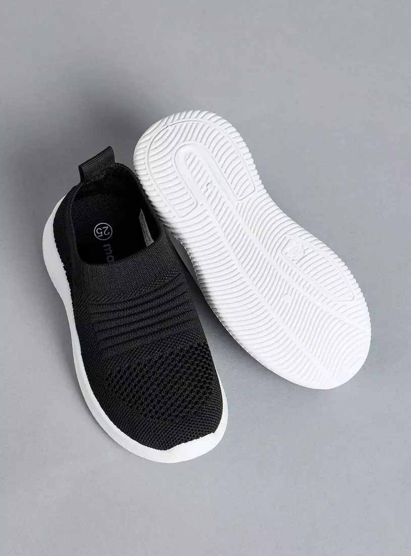 Textured Flyknit Slip-On Sneakers-4