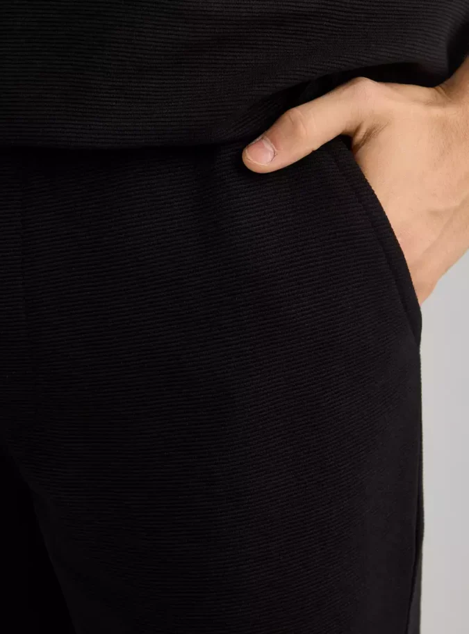 Textured Joggers with Pockets-3