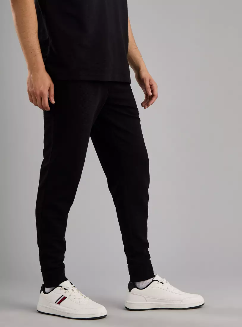 Textured Joggers with Pockets-4