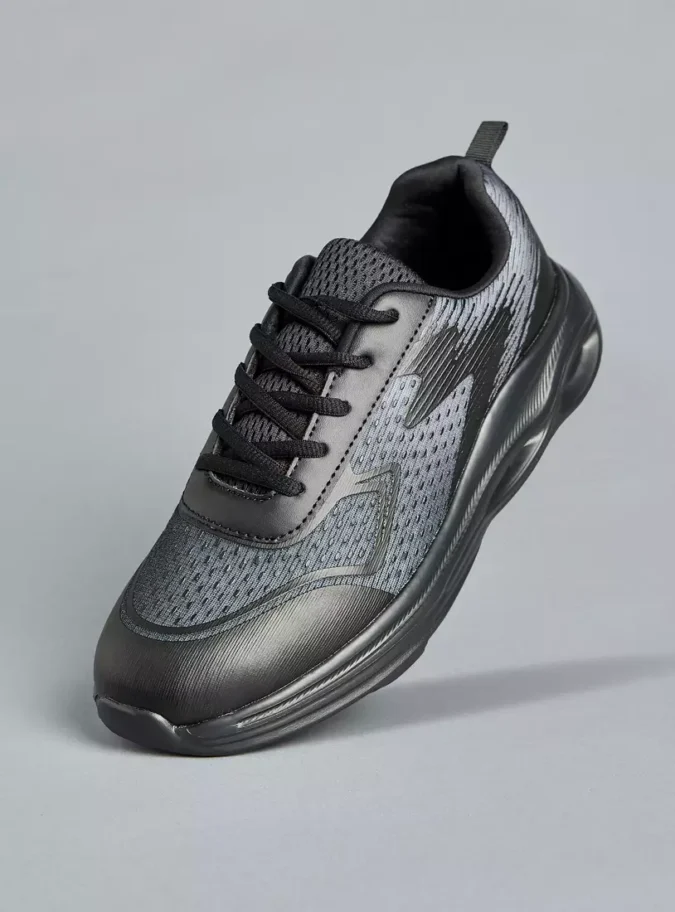 Textured Lace-Up Sports Shoes-1