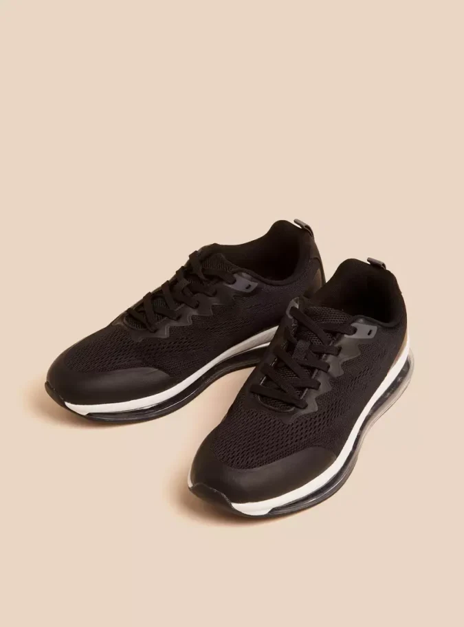 Textured Lace-Up Sports Shoes-1