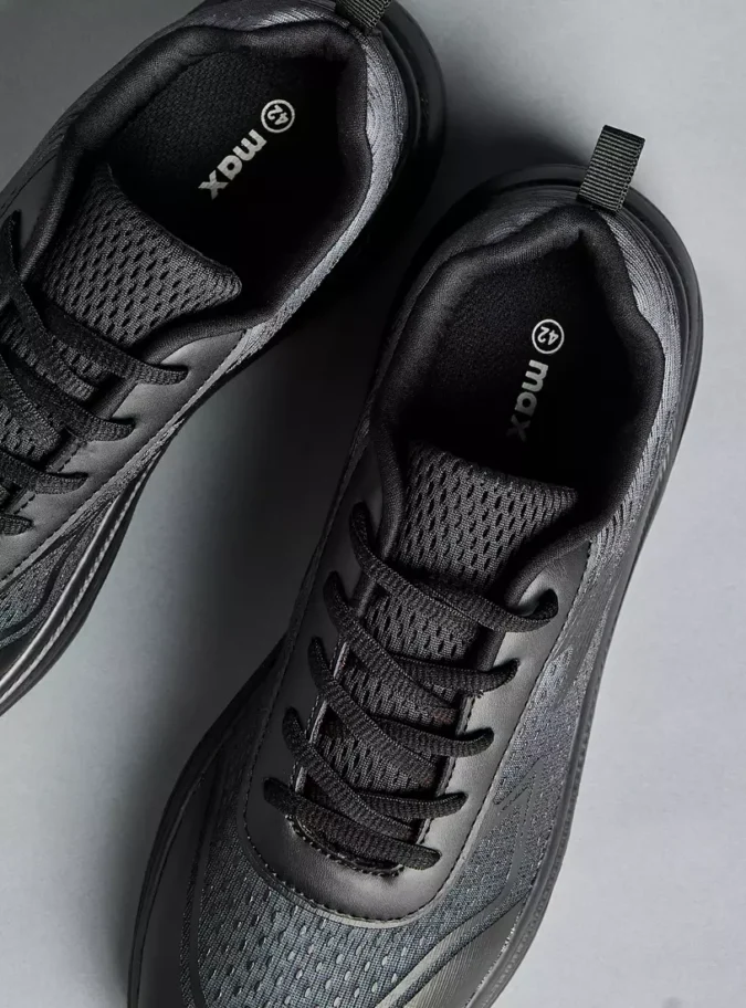 Textured Lace-Up Sports Shoes-2