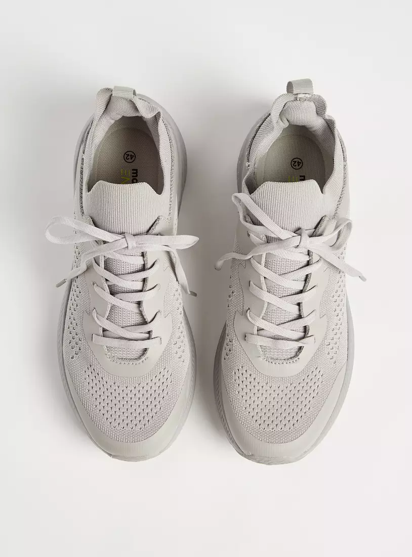 Textured Lace-Up Sports Shoes-2