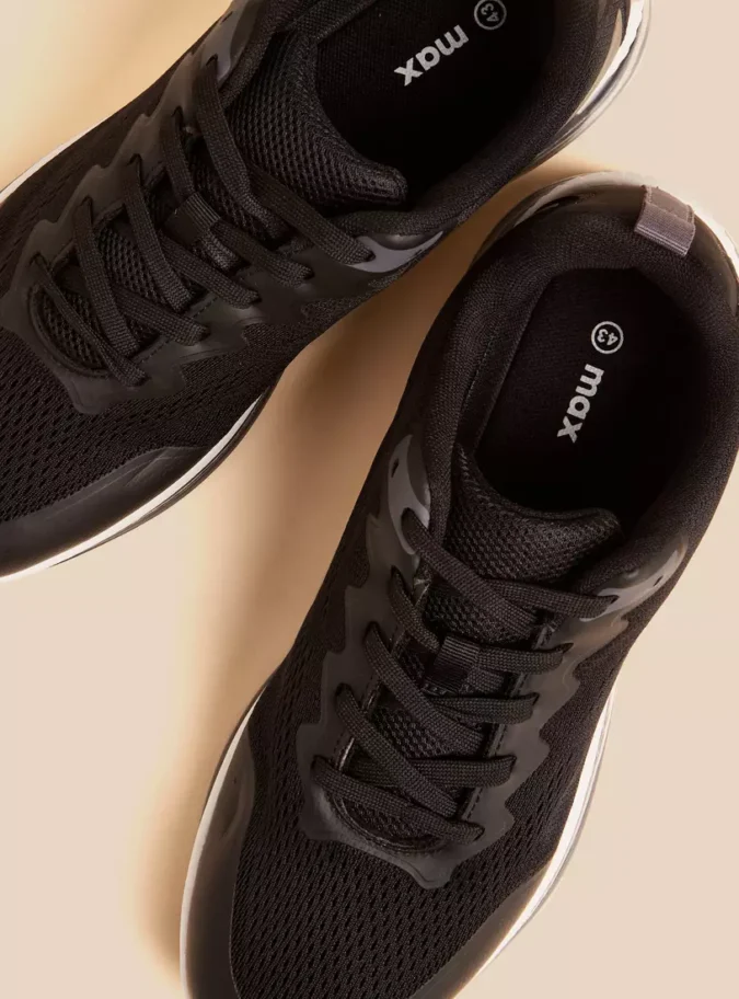 Textured Lace-Up Sports Shoes-2