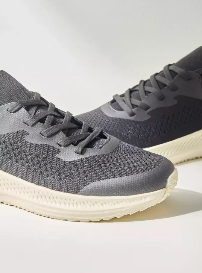 Textured Lace-Up Sports Shoes-3