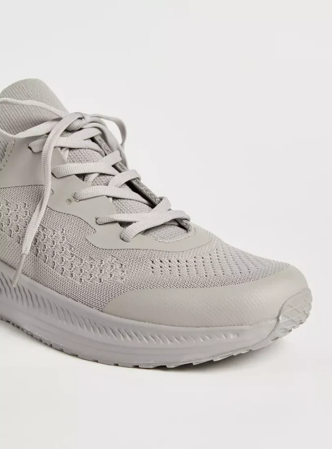 Textured Lace-Up Sports Shoes-3