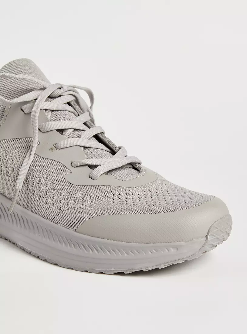 Textured Lace-Up Sports Shoes-3