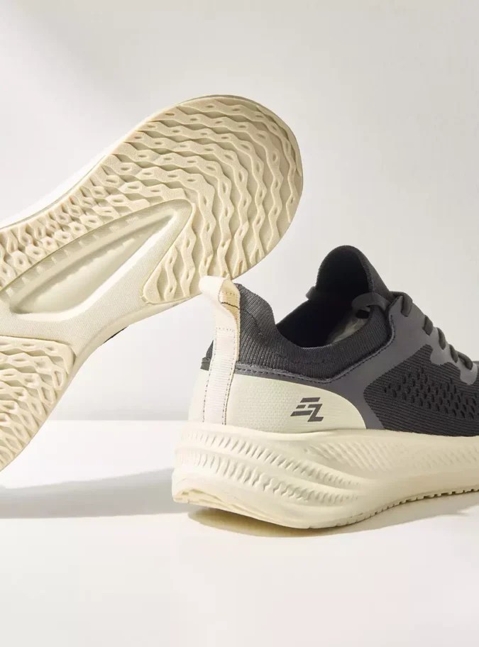 Textured Lace-Up Sports Shoes-4