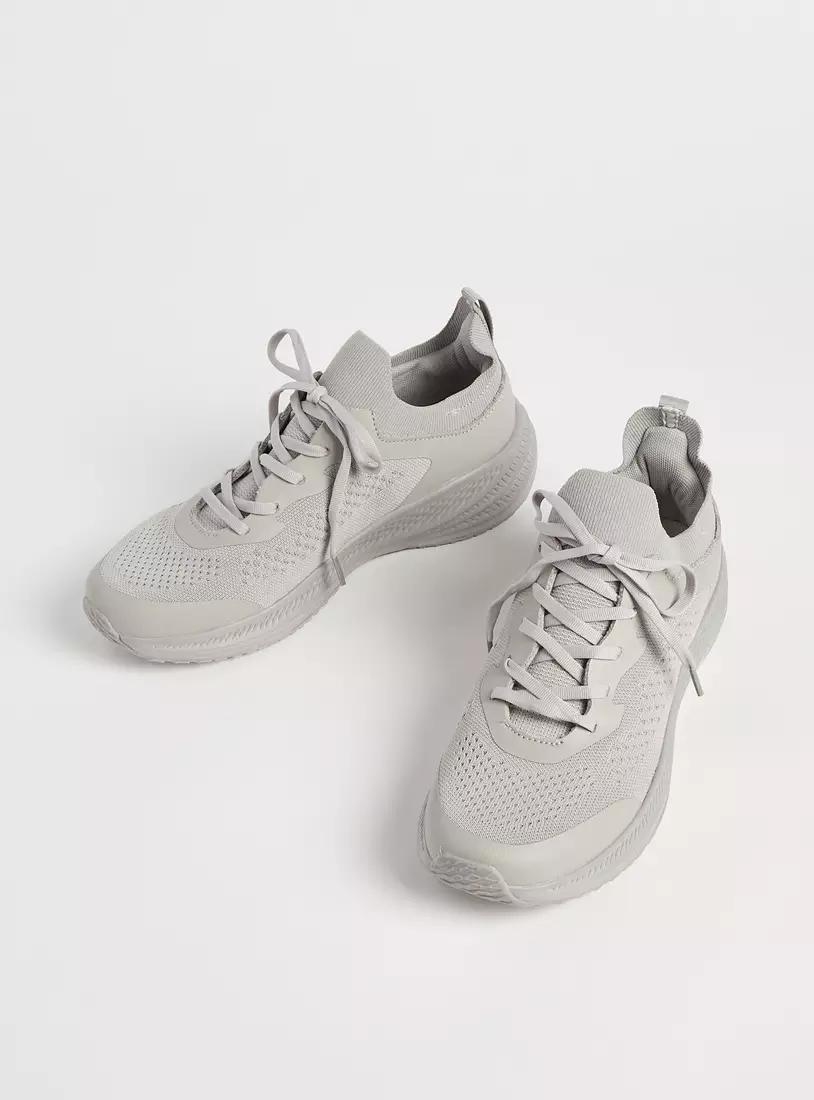 Textured Lace-Up Sports Shoes-4