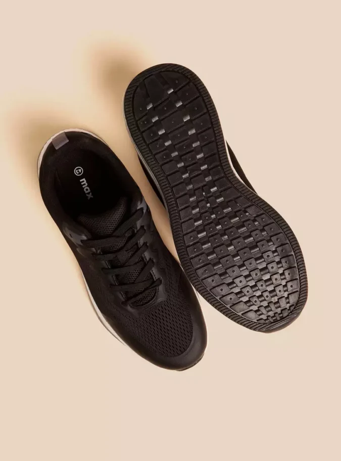 Textured Lace-Up Sports Shoes-4