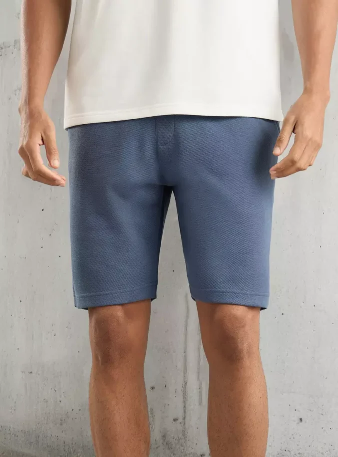 Textured Pique Shorts-1