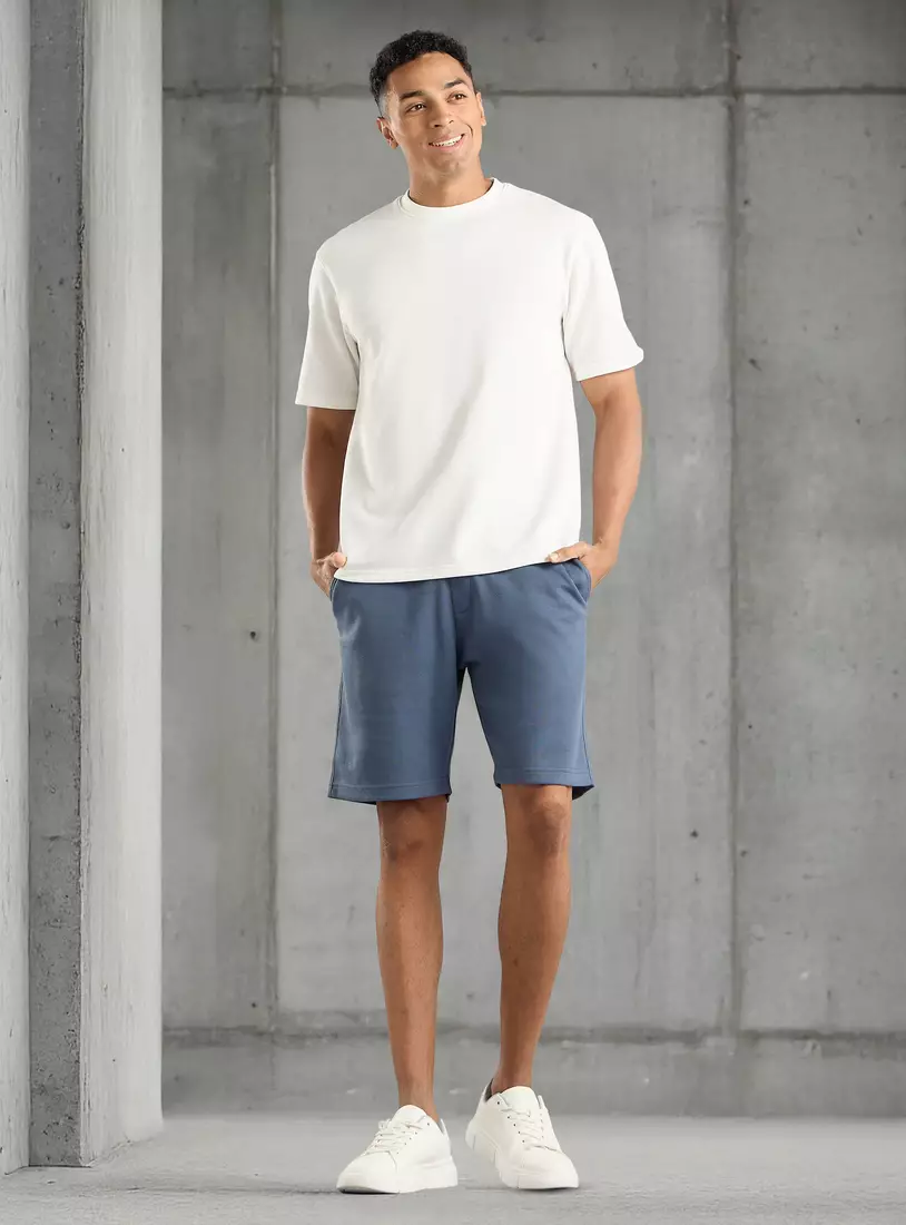 Textured Pique Shorts-4