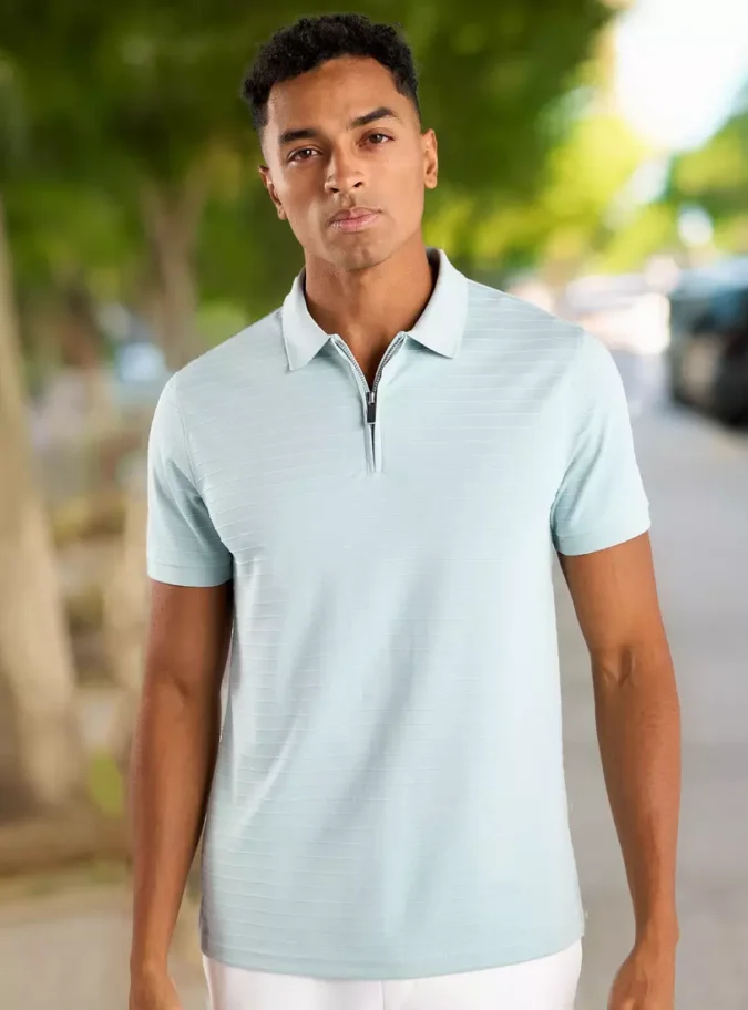 Textured Polo T-shirt-1
