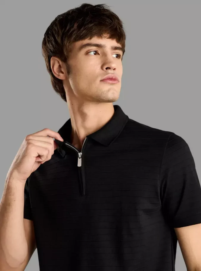 Textured Polo T-shirt-3
