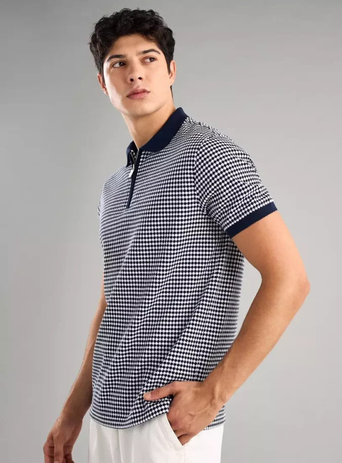 Textured Polo T-shirt-4