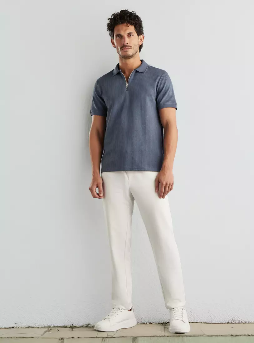 Textured Polo T-shirt-4