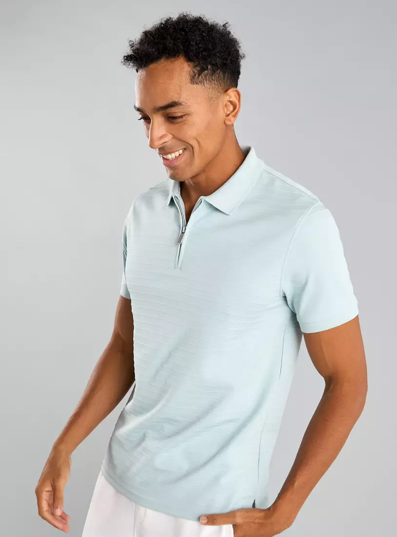 Textured Polo T-shirt-4