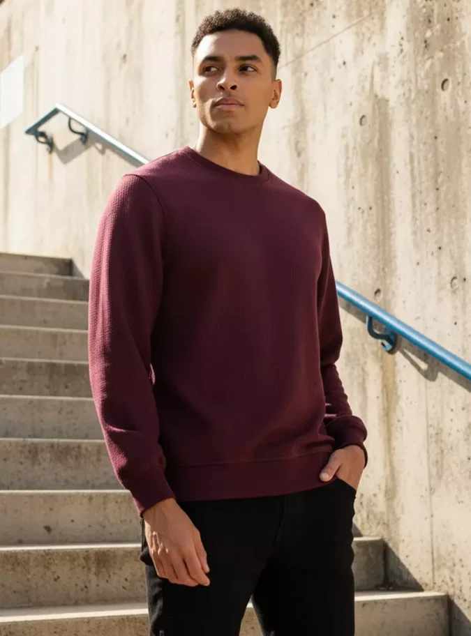 Textured Quilted Sweatshirt-1