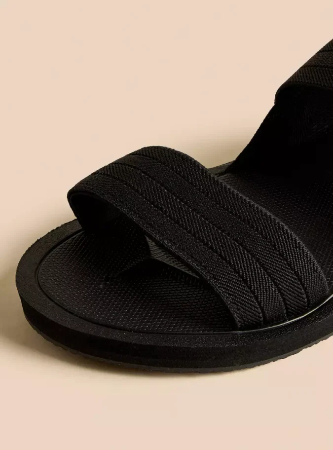 Textured Sandals with Slingback Closure-4