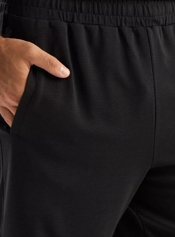 Textured Shorts with Elasticated Waistband-3