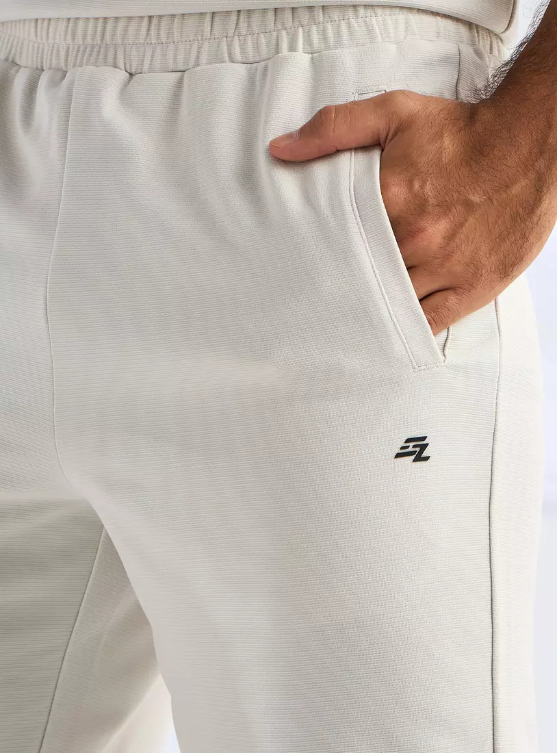 Textured Shorts with Elasticated Waistband-3