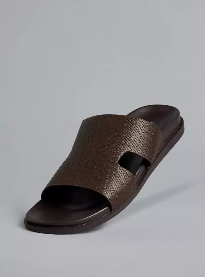 Textured Slip-On Sandals -1