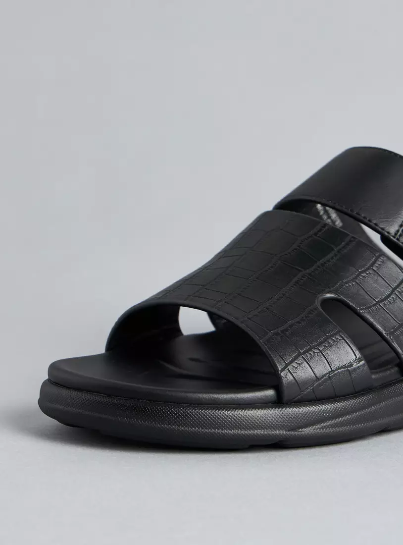 Textured Slip-On Sandals-3