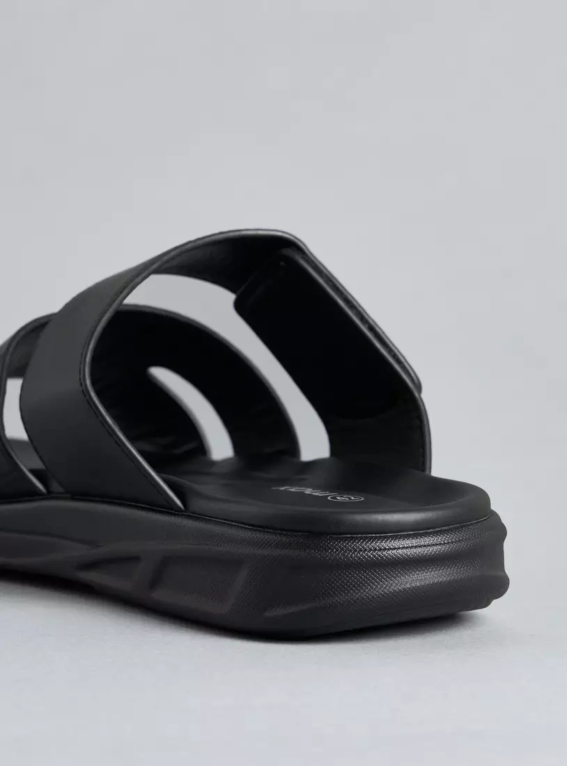 Textured Slip-On Sandals-4