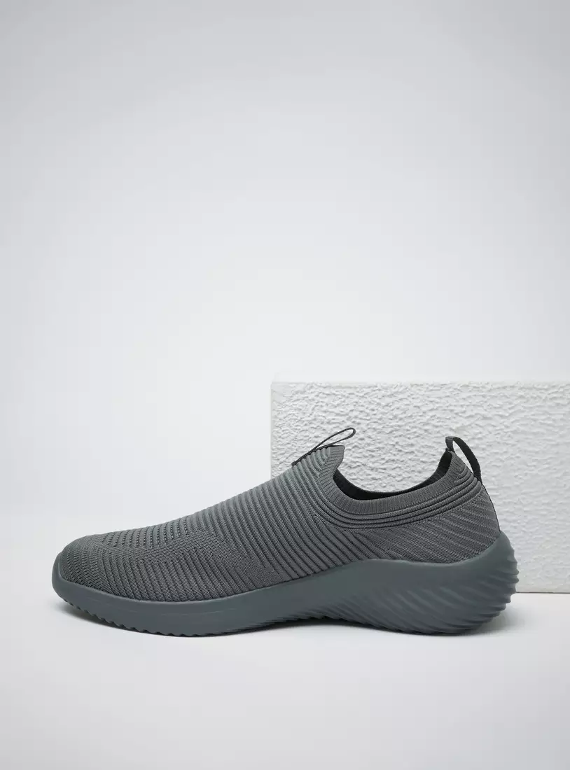 Textured Slip-On Shoes with Pull Tab-2