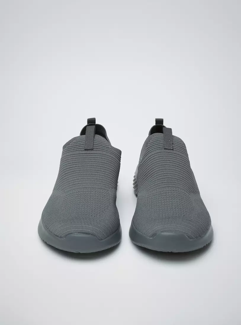 Textured Slip-On Shoes with Pull Tab-3