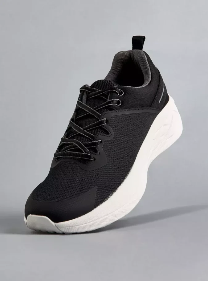 Textured Sports Shoes with Lace-Up Closure-1