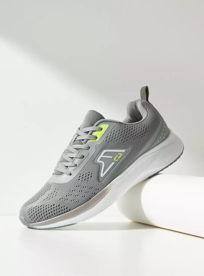 Textured Sports Shoes with Lace-Up Closure-1