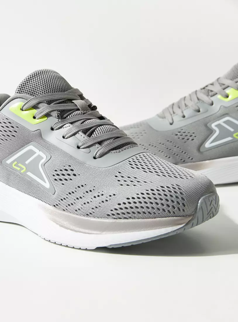 Textured Sports Shoes with Lace-Up Closure-2