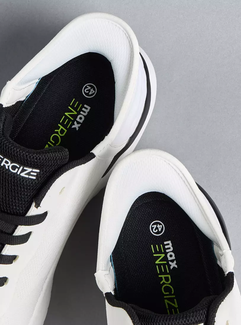 Textured Sports Shoes with Lace-Up Closure-2