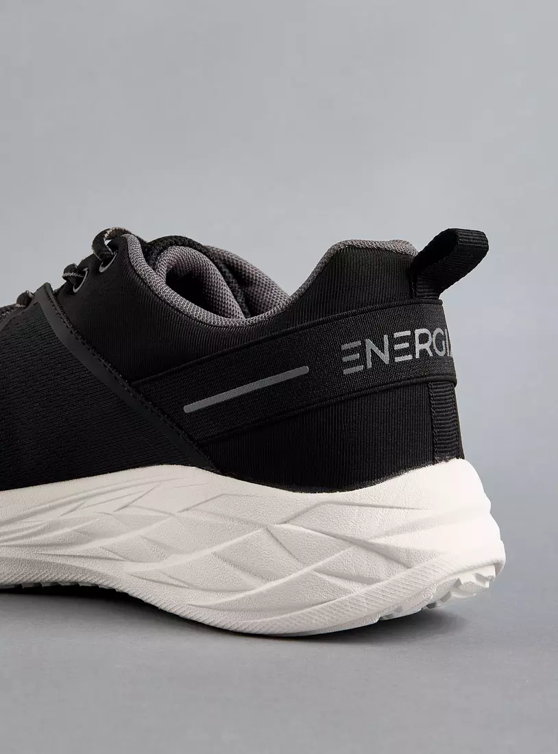 Textured Sports Shoes with Lace-Up Closure-3