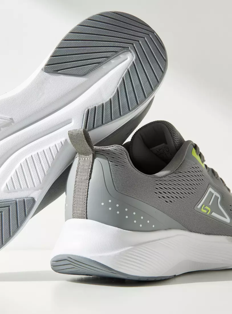 Textured Sports Shoes with Lace-Up Closure-3