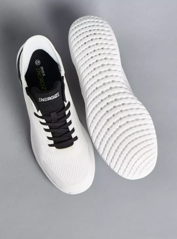 Textured Sports Shoes with Lace-Up Closure-4