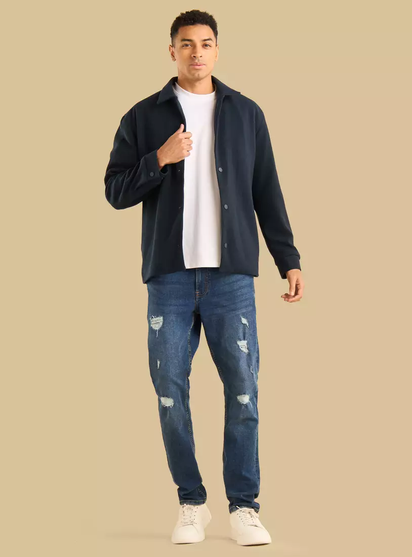 Textured Vertical Knit Jacket-4