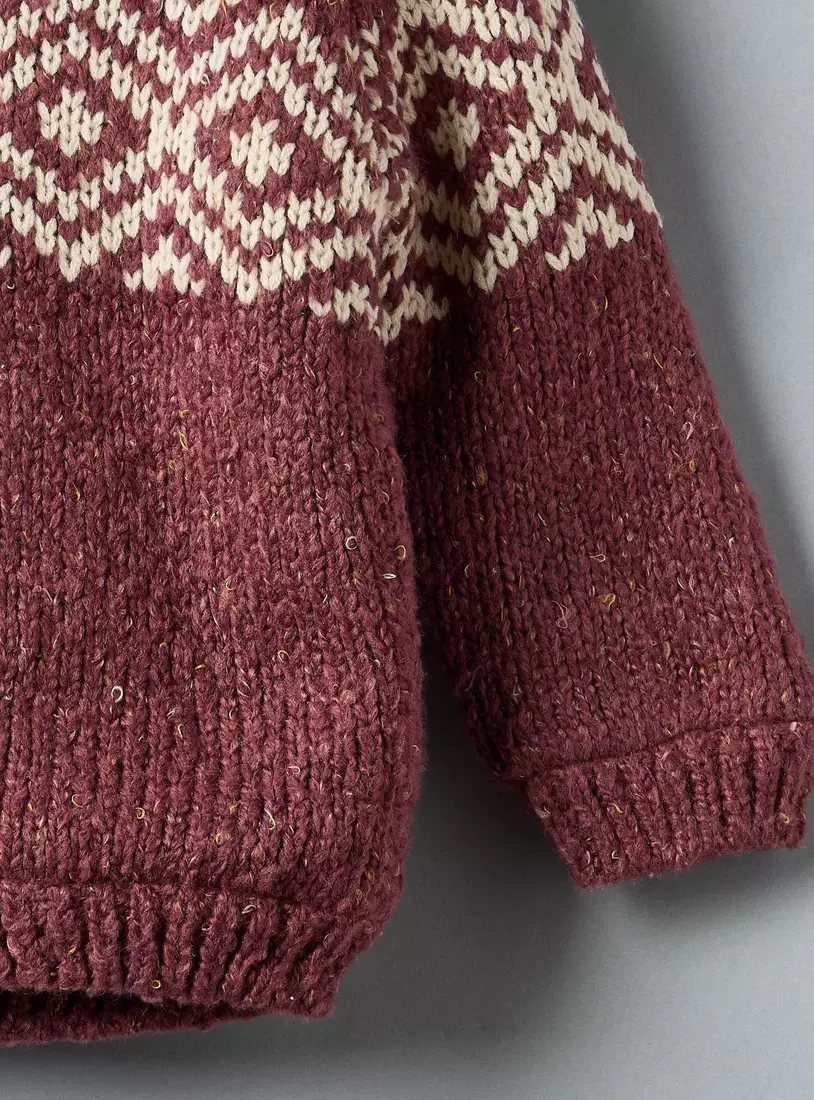 Textured Zip Through Hooded Sweater-4