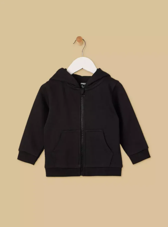 Textured Zip Through Hoodie-1