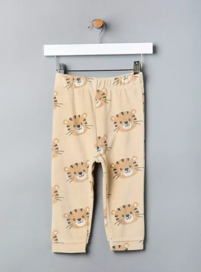 Tiger Applique Velour Pyjama Set-3